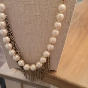 J Crew Faux Pearl and Goldtone Necklace